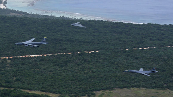History was made on 17th August when all three of Air Force Global Strike Command (AFGSC)'s strategic power projection bombers, the B-52 Stratofortress, B-1B Lancer and B-2 Spirit, simultaneously took to the sky during their first integrated bomber operation in the Indo-Asia-Pacific region.
