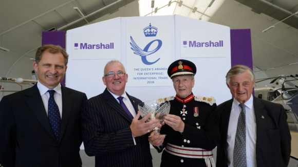 Marshall Aerospace and Defence Group has been presented with the Queen’s Award for Enterprise 2016 in the International Trade category