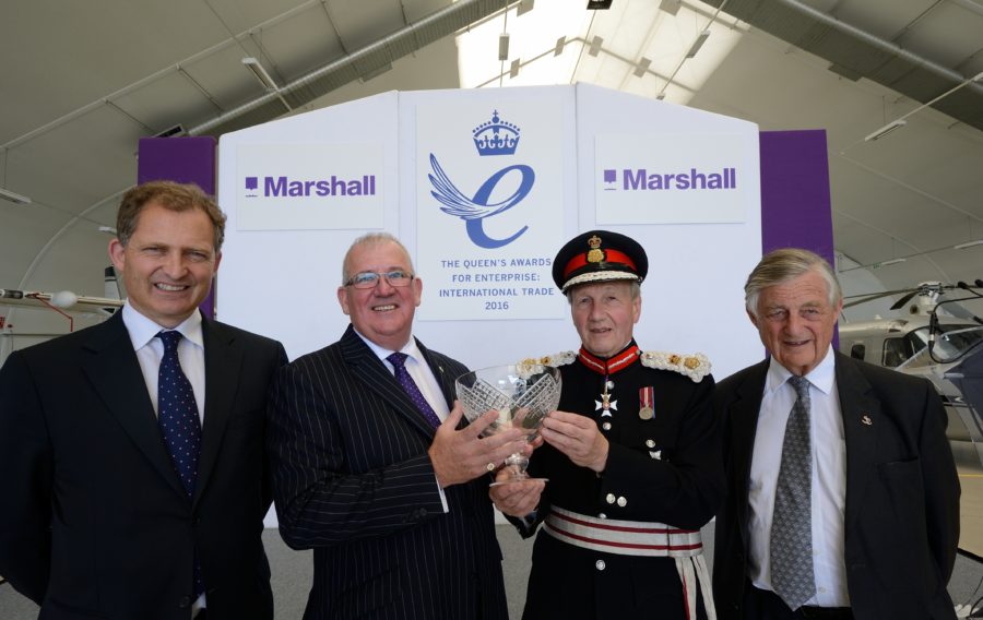 Marshall Aerospace and Defence Group has been presented with the Queen’s Award for Enterprise 2016 in the International Trade category