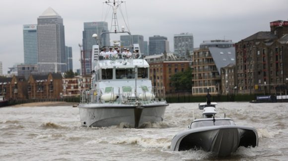 Earlier this week, UK’s Maritime Autonomy Surface Testbed (MAST), an unmanned surface vessel (USV) based on the innovative Bladerunner hull shape, underwent tidal trials on the Thames.
