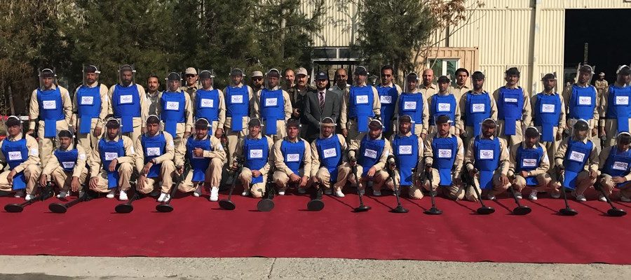 Britain’s Ambassador Dominic Jermey signed the agreement during a visit to HALO ’s HQ, which will benefit some 100,000 Afghans through the clearance work.