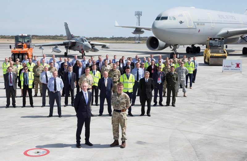 Commander British Forces Cyprus Major General James Illingworth and DIO Chief Executive Graham Dalton have officially launched the new runway at RAF Akrotiri.