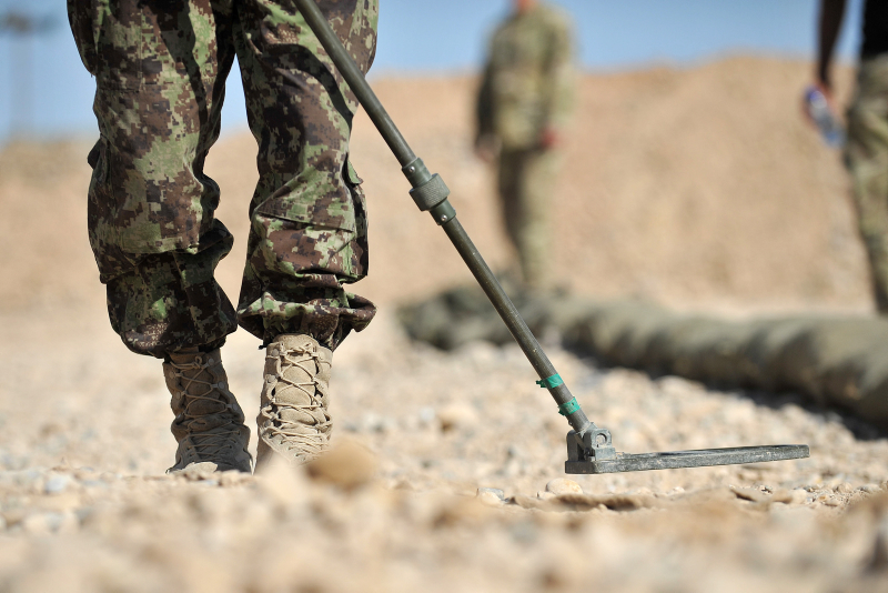 RAF Explosive Ordnance Disposal Unit train with Romanian equivalents