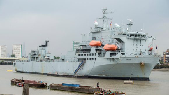 Merlin Mark 4 undertakes deck landing sea trials with RFA Argus