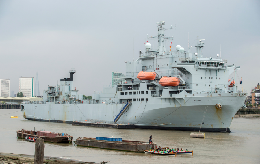 Merlin Mark 4 undertakes deck landing sea trials with RFA Argus