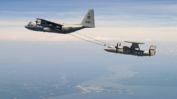 First in-flight fuel transfer success for E-2D Advanced Hawkeye