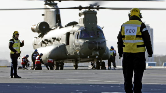 Helicopters land on HMS Queen Elizabeth for the first time