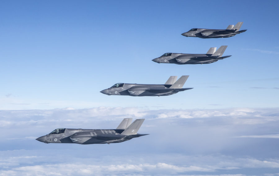 Britain welcomes first four F-35 jets to RAF Marham
