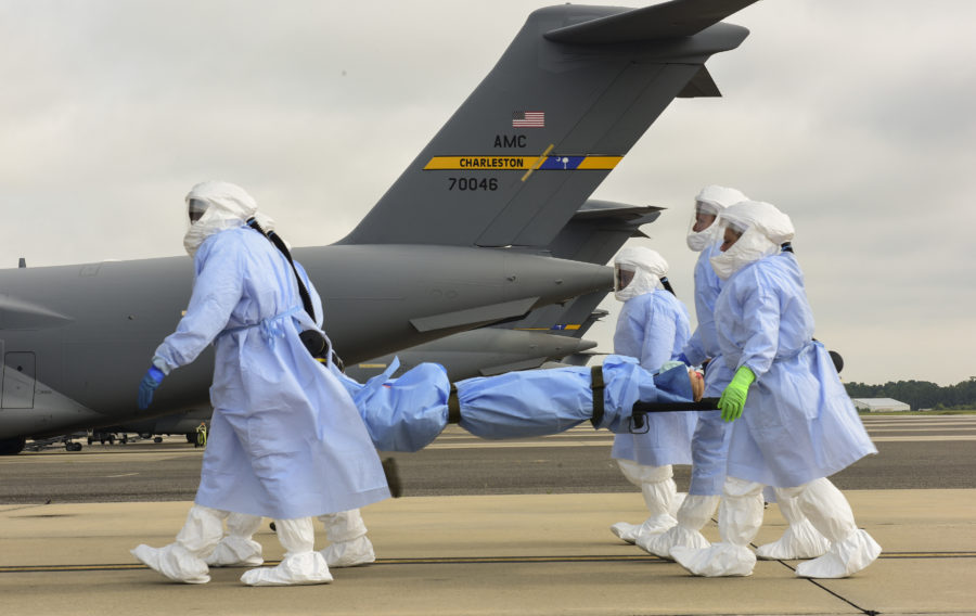 The 628th and 375th Aeromedical Evacuation Squadrons have teamed up with medical researchers to conduct Transportation Isolation System training.