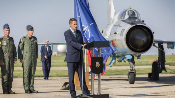 Defence Secretary Gavin Williamson has paid a visit to Royal Air Force personnel serving in Romania as part of NATO’s Air Policing mission