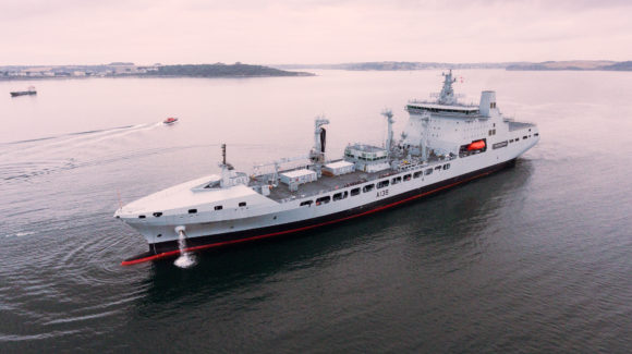 RFA TIDEFORCE DOCKS IN FALMOUTH AHEAD OF ENTERING SERVICE