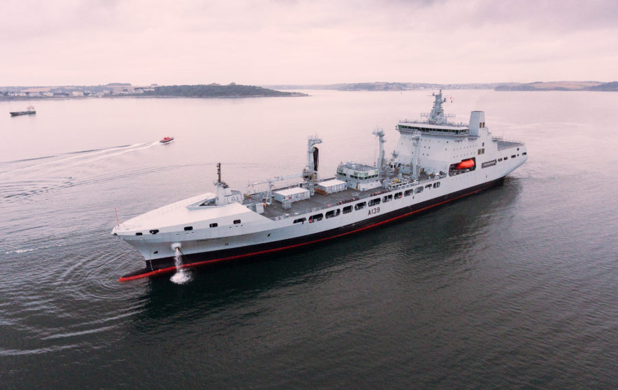 RFA TIDEFORCE DOCKS IN FALMOUTH AHEAD OF ENTERING SERVICE