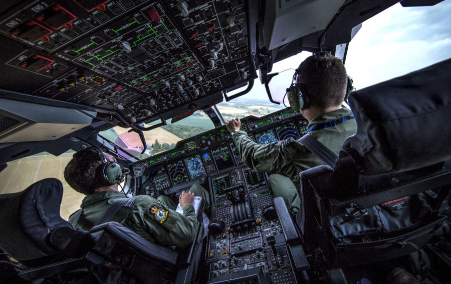 Cockpit of a RAF A400M Atlas