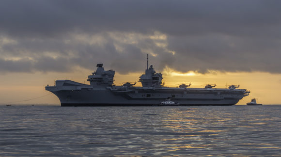 HMS Queen Elizabeth is making waves in Mayport, Florida as the iconic aircraft carrier celebrates her long awaited debut off American shores.