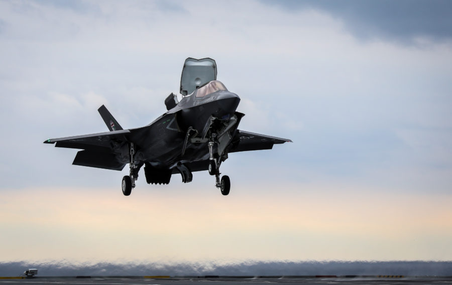 F-35B PILOT CONDUCTS WORLD FIRST SHIPBORNE ROLLING VERTICAL LANDING ONBOARD HMS QUEEN ELIZABETH