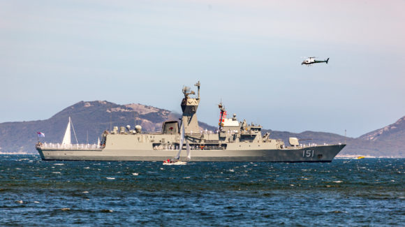 Having spent over a year out of the water as part of the ongoing AMCAP, HMAS Arunta has 'undocked' at Henderson Shipyard in Western Australia.