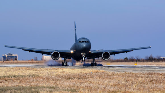 First KC-46A Pegasus arrives at McConnell Air Force Base