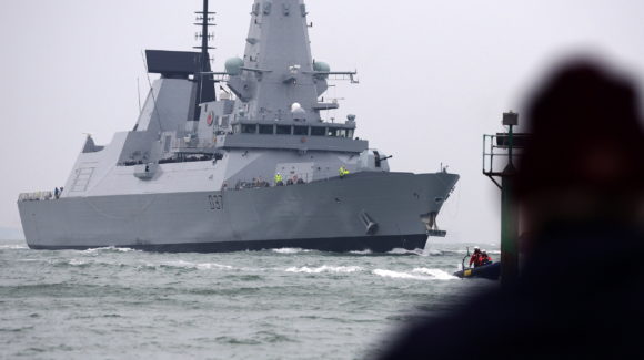HMS Duncan Arriving in Portsmouth