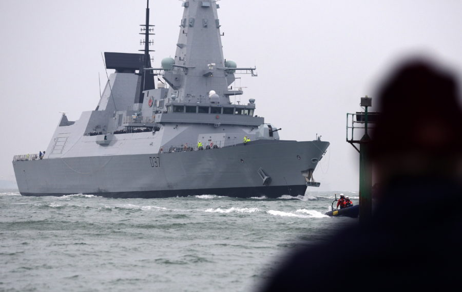 HMS Duncan Arriving in Portsmouth