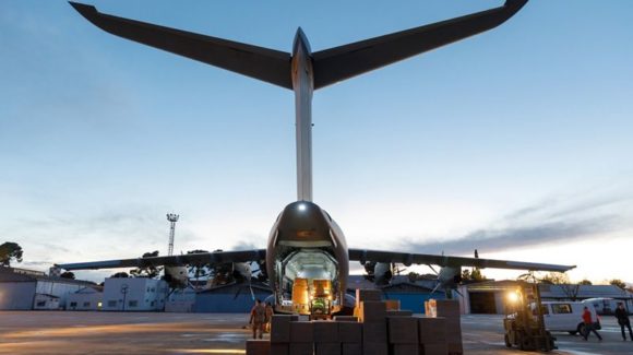 Airbus A400M transports masks to Spain in support of COVID-19 efforts