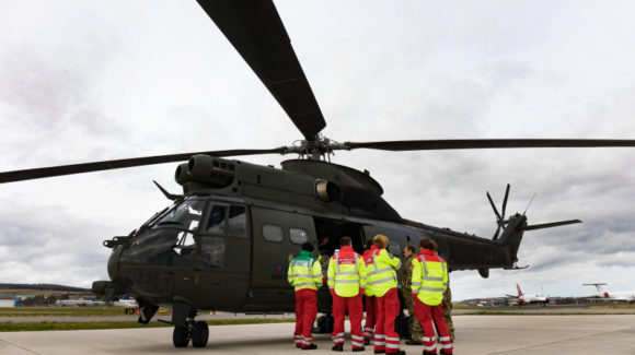 RAF Puma helicopter undertakes first island medical evacuation