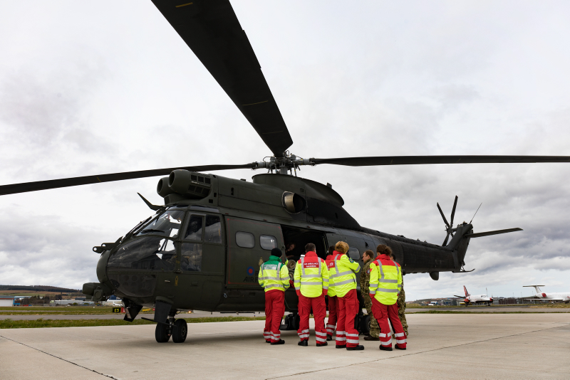 RAF Puma helicopter undertakes first island medical evacuation