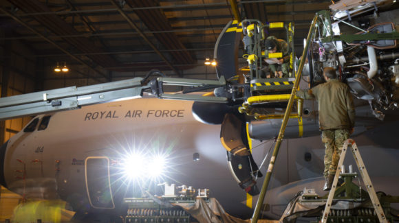 RAF engineers complete A400M engine change in the South Atlantic