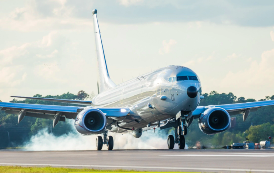 P-8 Poseidon aircraft supports Border Force operations in the Channel