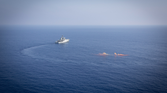 HMS Enterprise takes part in search and rescue exercise in the Mediterranean