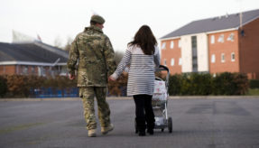 Soldiers from B Company 2nd Battalion The Royal Welsh return home to their base in Tidworth.