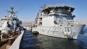 RFA Diligence alongside HMS Cornwall