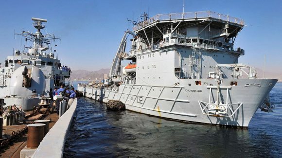 RFA Diligence alongside HMS Cornwall