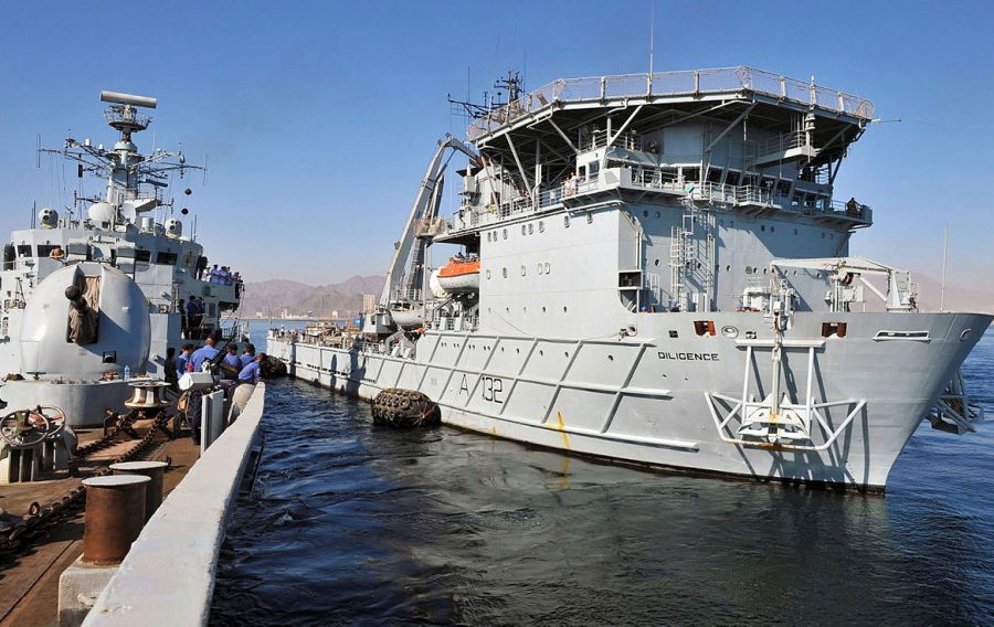 RFA Diligence alongside HMS Cornwall