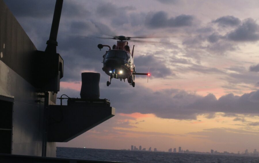 Glamox, a global provider of lighting solutions, has confirmed the successful completion of the first night landing by a foreign partner helicopter on a UK Royal Navy Batch 2 Offshore Patrol Vessel (OPV).