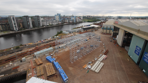 Construction has begun on a new £3.3 million paint facility at BAE Systems' Govan shipyard in Glasgow,